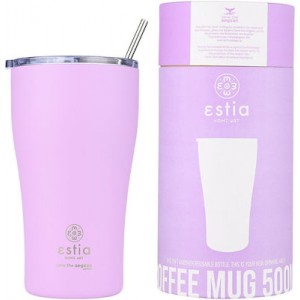 ESTIA 01-23195 COFFEE MUG SAVE THE AEGEAN LAVENDER PURPLE 0.5LT